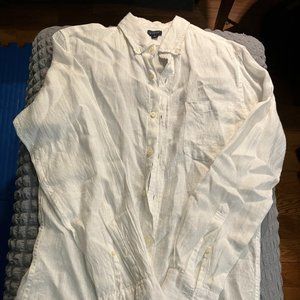 J. Crew slim fit white linen shirt small merchantile